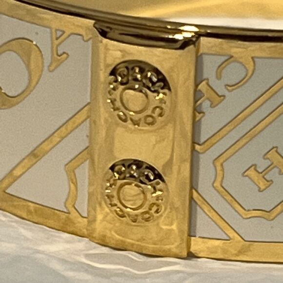 Coach Gold  White Enamel C Bangle - Picture 3 of 7